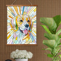 Beagle-Hund - farbenfrohe Mosaikkunst