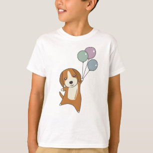 Beagle Hund fliegt mit Balloons T-Shirt