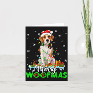 Beagle Hund Frohe Woofmas Lustige Weihnachtslichte Karte