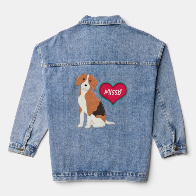 Beagle Hund fühlt, wie Sie den Namen personalisier Jeansjacke (Rückseite)