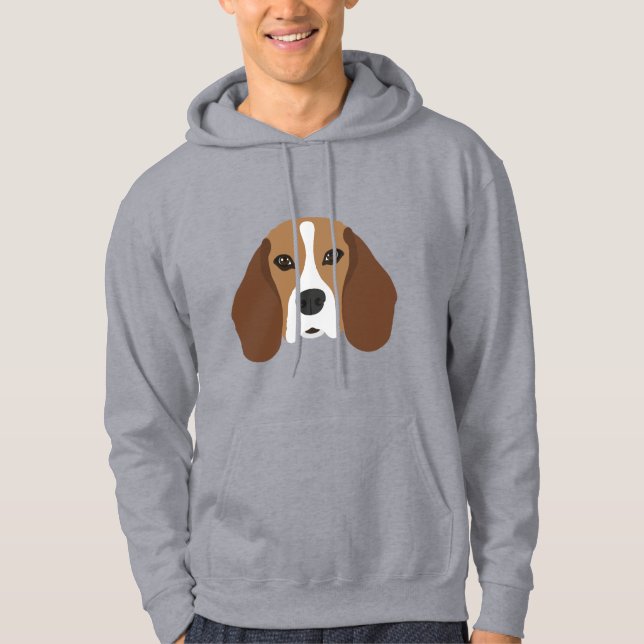 Beagle Hund-Gesicht Hoodie (Vorderseite)