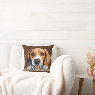 Beagle Hund Gesichtshaut Kissen
