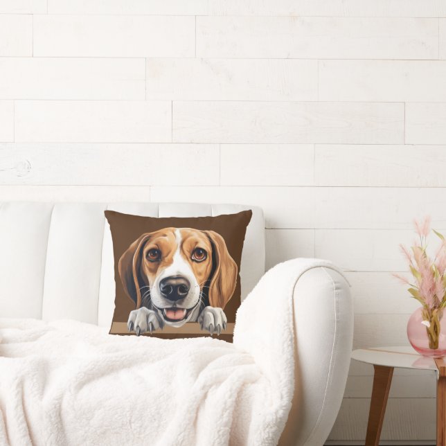 Beagle Hund Gesichtshaut Kissen (Liege)