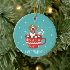 Beagle Hund glücklich Pawlidays Keramik Ornament