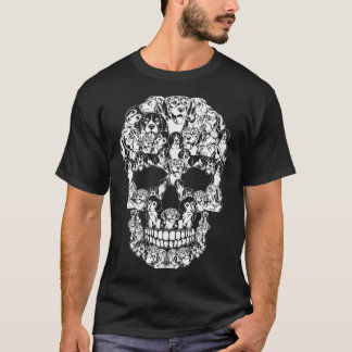 Beagle Hund Grafische Halloween-Skull-Kostüme T-Shirt