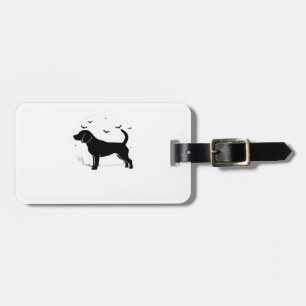 Beagle Hund � Halloween Mond Silhouette Oversized Gepäckanhänger