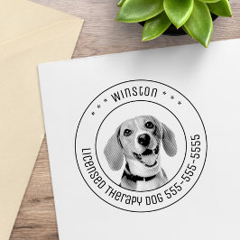 Beagle Hund Haustiere Foto rund Gummistempel