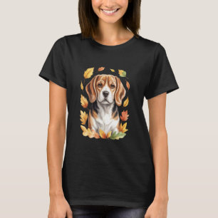 Beagle-Hund-Herbstlaub-Kunst für Tierliebhaber T-Shirt