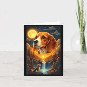 Beagle-Hund heult zum Mond Karte