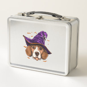 Beagle-Hund Hexe Lustiger Halloween-Hundefreund Metall Brotdose
