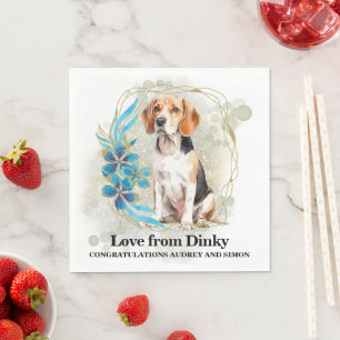 Beagle-Hund-Hochzeitsservietten mit Hundebild Serviette
