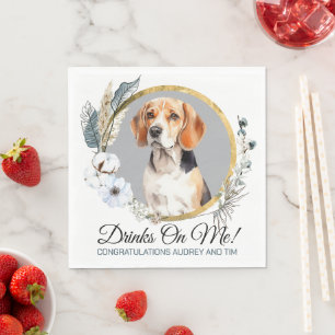 Beagle-Hund-Hochzeitsservietten mit Hundebild Serviette
