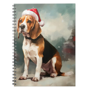 Beagle Hund im Schnee Weihnachten Notizblock