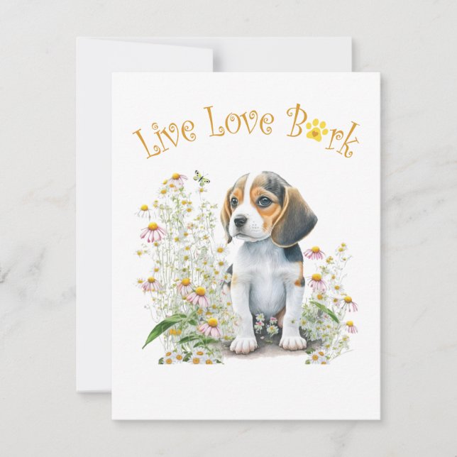 Beagle Hund Mama Bläschen Mitteilungskarte (Vorderseite)