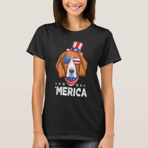 Beagle-Hund mit Sonnenbrille Amerikanische USA-Fla T-Shirt