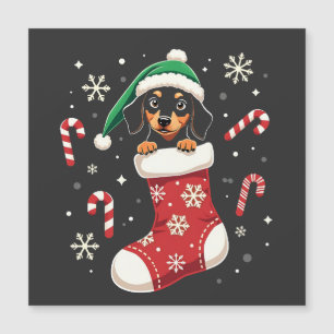 Beagle-Hund mit Weihnachtsmannmütze Weihnachtslieb Magnetkarte
