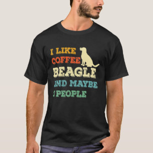 Beagle Hund oder Welpenbesitzer Vintag- KAFFEE Lov T-Shirt