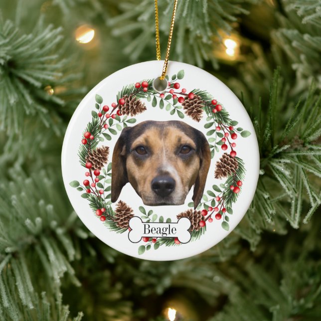 Beagle Hund Personalisiert Haustier Ornament (Baum)