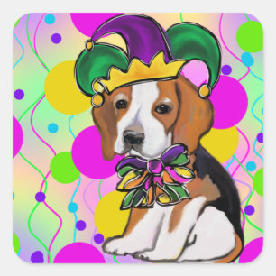 Beagle-Hund Quadratischer Aufkleber