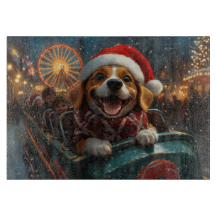 Beagle-Hund-Roller-Coaster-Weihnachten Schneidebrett