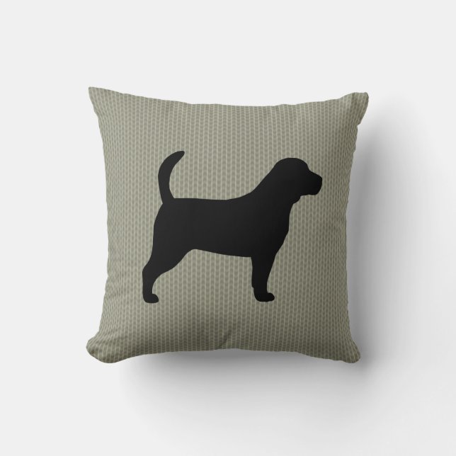 Beagle Hund Silhouette dekorativ Kissen (Vorderseite)