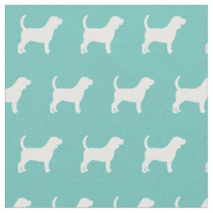 Beagle Hund Silhouette Haustier Aquamarin Stoff