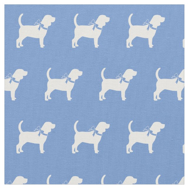 Beagle Hund Silhouette Pet Light Blue Stoff (Nahaufnahme)