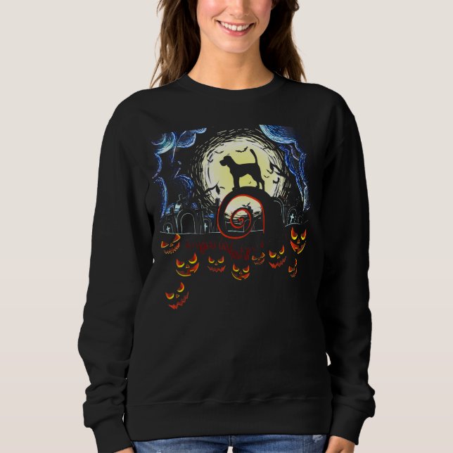 Beagle-Hund- und Mondkostüm Sweatshirt (Vorderseite)