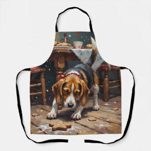 Beagle Hund verfolgt Lebkuchen Weihnachts Spass Ku Schürze