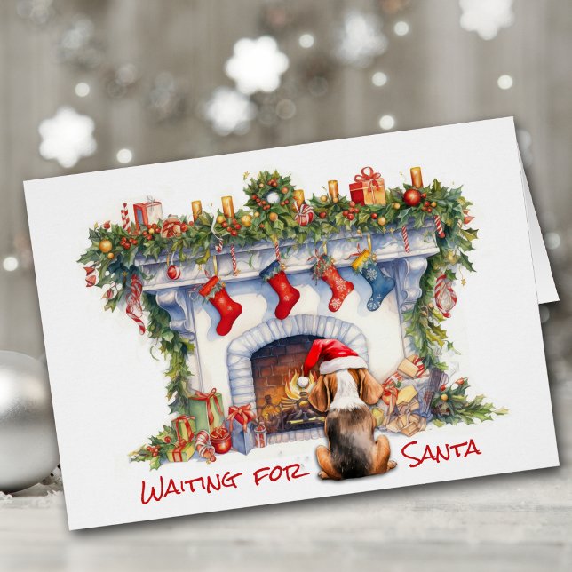 Beagle Hund Wartete am Weihnachtsfeuer (Von Creator hochgeladen)