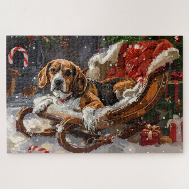 Beagle Hund Weihnachten (Horizontal)
