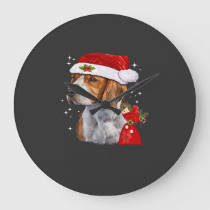 Beagle Hund Weihnachts-T-Shirt Hund Familie Weihna Große Wanduhr
