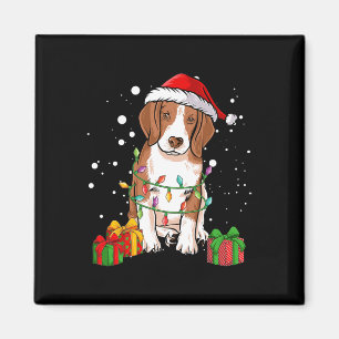 Beagle Hund Weihnachtsbaum Lichter Santa Dog Xmas  Magnet