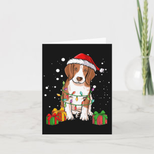 Beagle-Hund-Weihnachtsbaum-Lichter Santa-Hund-Xmas Karte