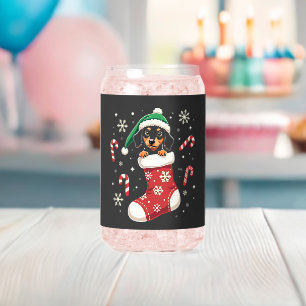 Beagle Hund Weihnachtsmannmütze Weihnachtsliebhabe Dosenglas