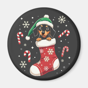 Beagle Hund Weihnachtsmannmütze Weihnachtsliebhabe Magnet