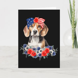 Beagle-Hunde-Bandana Amerikanische Flagge 4. Juli Karte