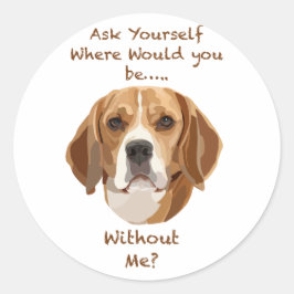 Beagle Hunde handgezeichnet Digitale Kunst Adorabl Runder Aufkleber