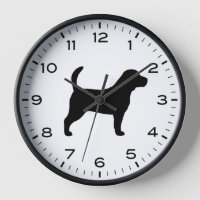 Beagle Hunde Silhouette mit Nummern und Minuten