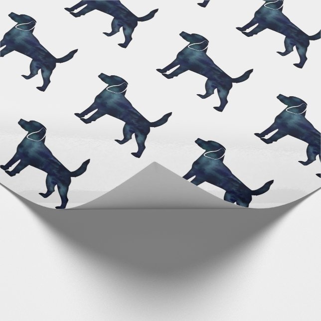 Beagle Hunde Silhouette Wasserfarbe Geschenkpapier (Ecke)