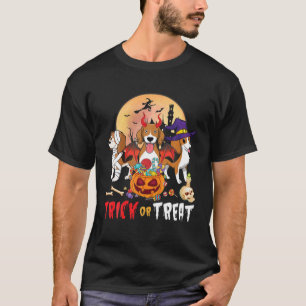 Beagle-Hunde tanzen zusammen Happy Halloween Trick T-Shirt