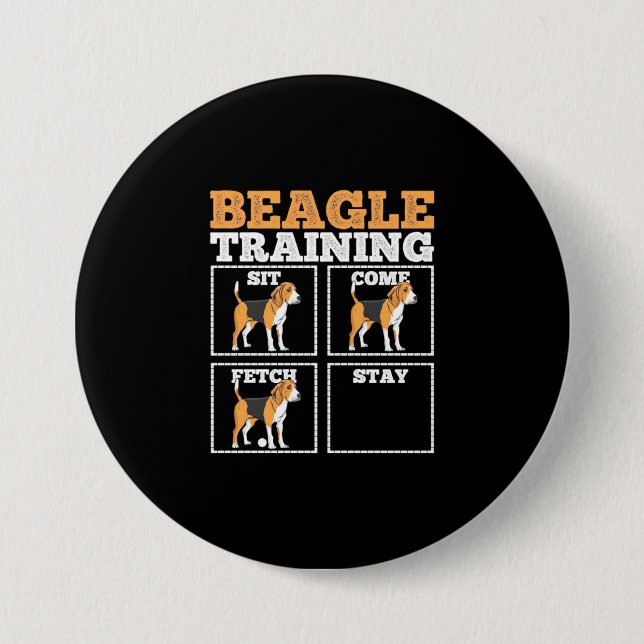 Beagle Hunde-Training Hund Button (Vorderseite)
