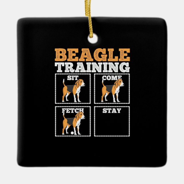 Beagle Hunde-Training Hund Keramikornament (Vorderseite)