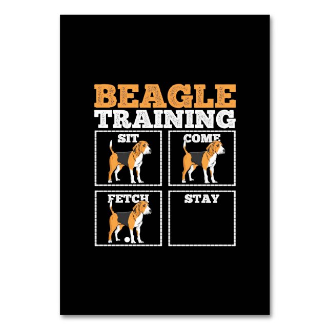 Beagle Hunde-Training Hund Tischnummer (Vorderseite)