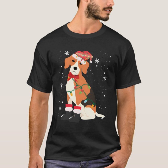 Beagle Hunde Tree Xmas Mama Vater Geschenke für We T-Shirt (Vorderseite)