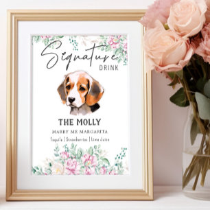 Beagle Hunde Unterschrift Trinkzeichen Poster
