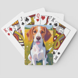 Beagle | Hunde-Wasserfarben-Haustiermalerei Spielkarten
