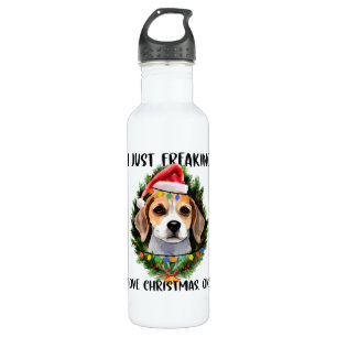 Beagle I gerade Freaking Liebe Weihnachten Weihnac Edelstahlflasche