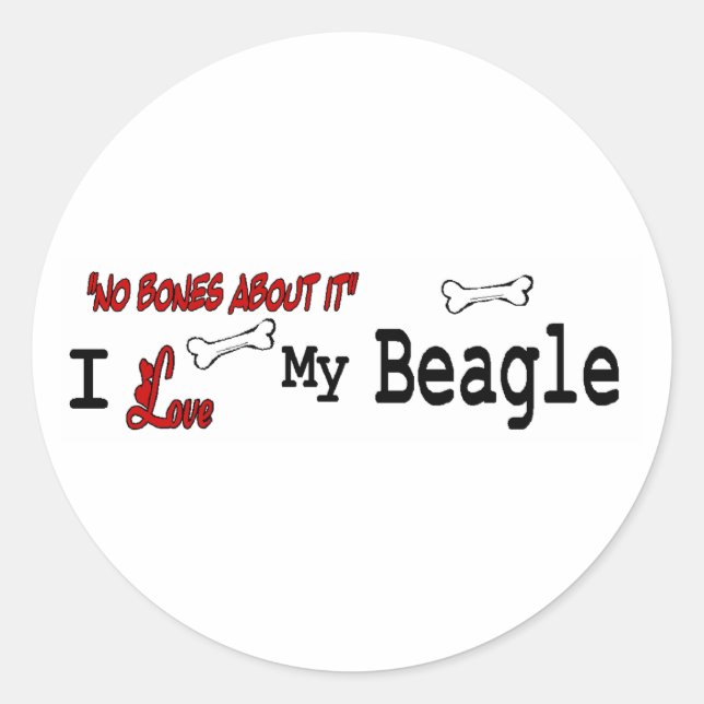 Beagle (I Liebe) Aufkleber (Vorderseite)