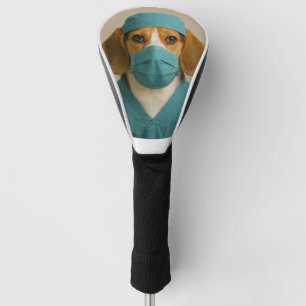Beagle im Arztkittel Golf Headcover